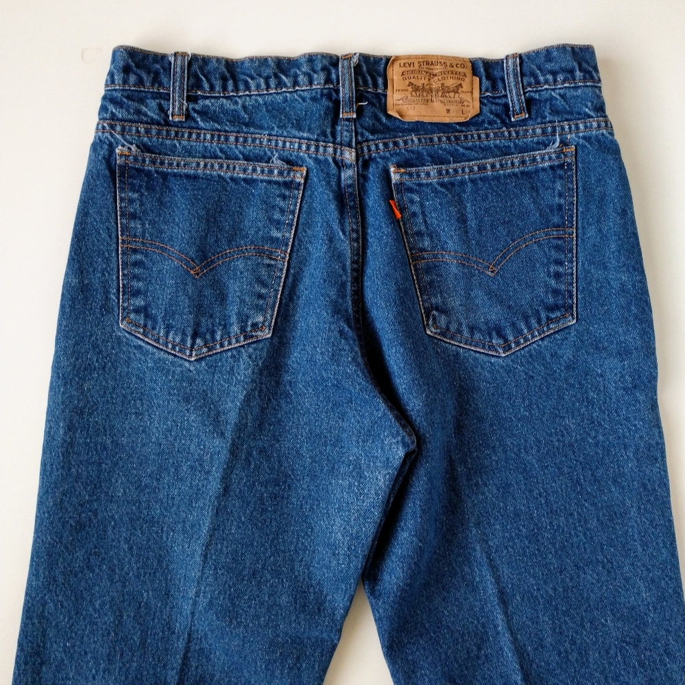 Rare Vintage Levi's 517 Blank Orange Tab 36 34 Jeans Pants Straight Leg - Picture 6 of 8